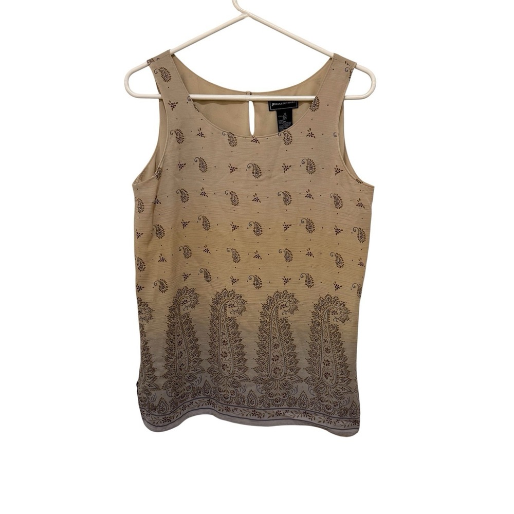 Silk Bandana Print Paisley‎ Sleeveless Top Boho Chic Heritage size 10